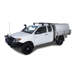 Rhino-Rack JA0186 Heavy Duty 2500 Black 2 Bar Roof Rack for TOYOTA Hilux Gen 7 Extra Cab 2DR Ute (04/2005-09/2015)