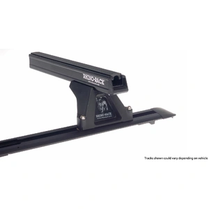 Rhino-Rack JA0528 Heavy Duty RLTF Trackmount Black 2 Bar Roof Rack for MITSUBISHI Triton ML/MN Dual Cab 4DR Ute (07/2006-03/2015)