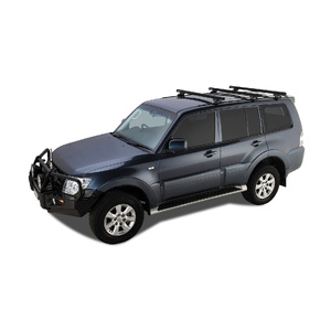 Rhino-Rack Heavy Duty RLTP Trackmount Black 3 Bar Roof Rack for MITSUBISHI Pajero NS-NX LWB 4DR 4WD (11/2006-Current) - JA0672