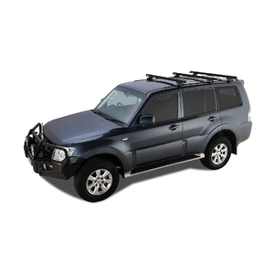 Rhino-Rack JA0672 Heavy Duty RLTP Trackmount Black 3 Bar Roof Rack for MITSUBISHI Pajero NM - NP LWB 4DR 4WD (05/2000-10/2006)