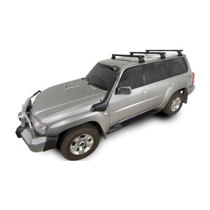 Rhino-Rack Heavy Duty RL110 Black 3 Bar Roof Rack for NISSAN Patrol GU Y61 LWB 4DR 4WD (12/1997-04/2017) - JA0676