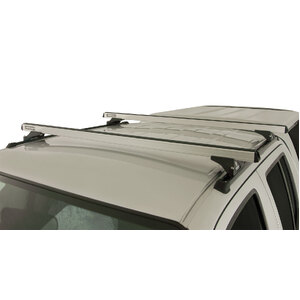 Rhino-Rack JA0749 Heavy Duty RLTP Trackmount Silver 2 Bar Roof Rack for NISSAN Navara 4DR Ute (11/05 to 6/15) Dual Cab
