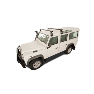 Rhino-Rack JA0804 Heavy Duty RL210 Black 2 Bar Roof Rack for LAND ROVER Defender 110 / 130 (Incl. HCPU) Crew Cab 4DR 4WD (03/1993-12/2020)
