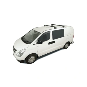 Rhino-Rack JA0815 Heavy Duty RLTF Trackmount Black 2 Bar Roof Rack for HYUNDAI iLoad 2DR Van (01/2008-12/2021)