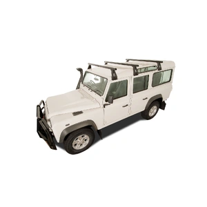 Rhino-Rack JA0836 Heavy Duty RL210 Black 3 Bar Roof Rack for LAND ROVER Defender 110 / 130 (Incl. HCPU) Crew Cab 4DR 4WD (03/1993-12/2020)