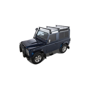 Rhino-Rack Heavy Duty RL210 Black 3 Bar Roof Rack for LAND ROVER Defender 90 2DR 4WD (02/2010-12/2020) - JA0836