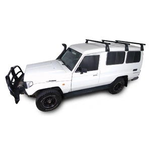 Rhino-Rack JA0837 Heavy Duty RL210 Black 3 Bar Roof Rack for TOYOTA Land Cruiser 75/77 Series Troop Carrier 2DR 4WD (01/1985-01/1999)