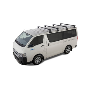 Rhino-Rack Heavy Duty RL150 Black 4 Bar Roof Rack for TOYOTA Hiace Gen 5 LWB 2DR Van (03/2005-05/2019) - JA0847