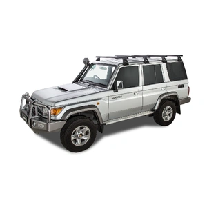 Rhino-Rack JA0848 Heavy Duty RL150 Black 4 Bar Roof Rack for TOYOTA Land Cruiser 76 Series 4DR 4WD (03/2007-Current)