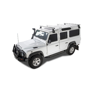 Rhino-Rack JA0873 Heavy Duty RL210 Silver 2 Bar Roof Rack for LAND ROVER Defender 4DR 4WD (3/93 to 12/20) (incl. Hard Top)