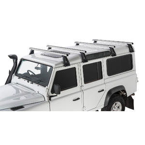 Rhino-Rack JA0919 Heavy Duty RL210 Silver 4 Bar Roof Rack for LAND ROVER Defender 4DR 4WD (3/93 to 12/20) (incl. Hard Top)