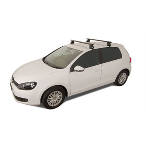 Rhino-Rack Vortex 2500 Black 2 Bar Roof Rack for VOLKSWAGEN Golf VI (incl GTi and R) 5DR Hatch (03/2009-03/2013) - JA1895