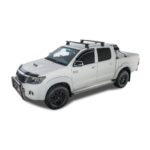 Rhino-Rack Vortex 2500 Black 2 Bar Roof Rack for TOYOTA Hilux Gen 7 Dual Cab 4DR Ute (04/2005-09/2015) - JA2139