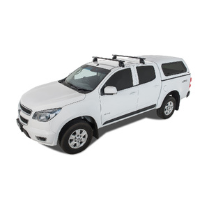 Rhino-Rack Vortex 2500 Black 2 Bar Roof Rack for HOLDEN Colorado Crew Cab 4DR Ute (01/2012-12/2020) - JA2225