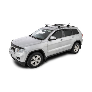 Rhino-Rack Vortex 2500 Black 2 Bar Roof Rack for JEEP Grand Cherokee WK2 With Plastic Black Flush Rails 5DR 4WD (01/2011-12/2022) - JA2526
