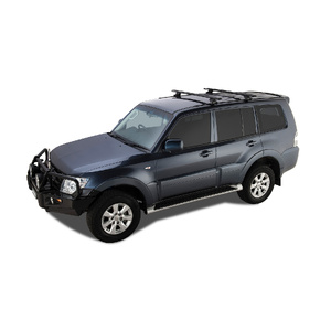 Rhino-Rack Vortex RLTP Trackmount Black 2 Bar Roof Rack for MITSUBISHI Pajero NM - NP LWB 4DR 4WD (05/2000-10/2006) - JA2548