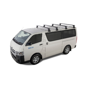 Rhino-Rack Vortex RL150 Black 4 Bar Roof Rack for TOYOTA Hiace Gen 5 LWB 2DR Van (03/2005-05/2019) - JA2786