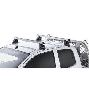 Rhino-Rack JA3170 Heavy Duty 2500 Silver 2 Bar Roof Rack for ISUZU D-Max 2DR Ute (1/12 to 12/20) Space Cab
