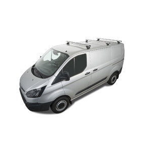 Rhino-Rack Heavy Duty RLTP Silver 3 Bar Roof Rack for FORD Transit Custom Gen1 SWB 2DR Van (01/2014-12/2023) - JA5419