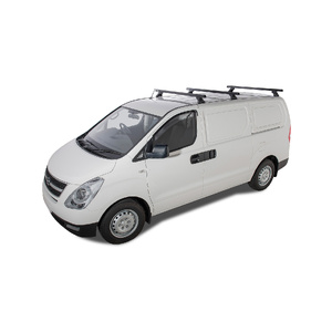 Rhino-Rack Heavy Duty RLTF Black 3 Bar Roof Rack for HYUNDAI iLoad 2DR Van (01/2008-12/2021) - JA5743