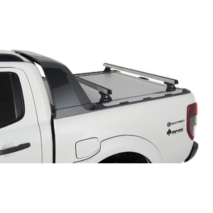 Rhino-Rack Heavy Duty RLT600 Silver 2 Bar Roof Rack for FORD Ranger Wildtrak PX/PX2/PX3 (Roller Shutter Tracks) 4DR Ute (06/2012-12/2022) - JA6219