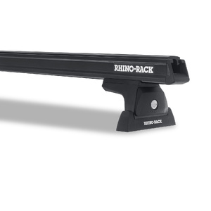 Rhino-Rack Heavy Duty RLT600 Black 2 Bar Roof Rack for VOLKSWAGEN Caravelle 7H SWB (Low Roof With Factory Track) 2DR Van (04/2008-11/2015) - JA6248