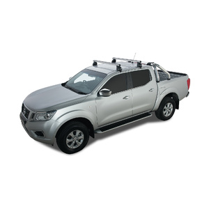 Rhino-Rack Heavy Duty 2500 Silver 2 Bar Roof Rack for NISSAN Navara (pre facelift) NP300 Dual Cab 4DR Ute (01/2015-12/2021) - JA7745