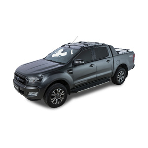 Rhino-Rack Vortex StealthBar Silver 2 Bar Roof Rack for FORD Ranger Wildtrak PX/PX2/PX3 Double Cab (With Roof Rails) 4DR Ute (01/2012-12/2022) - JA795