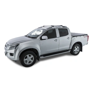 Rhino-Rack JA7952 Vortex StealthBar Silver 2 Bar Roof Rack for ISUZU D-Max Gen2 TF (LS-T/X-Runner) Crew Cab (With Roof Rails) 4DR Ute (01/2012-12/2020