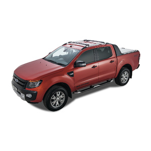 Rhino-Rack Vortex StealthBar Black 2 Bar Roof Rack for FORD Ranger Wildtrak PX/PX2/PX3 Double Cab (With Roof Rails) 4DR Ute (01/2012-12/2022) - JA7971