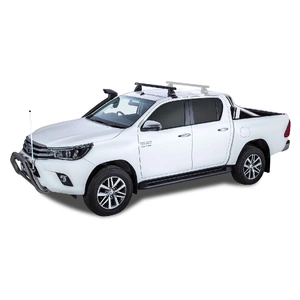 Rhino-Rack JA7991 Heavy Duty 2500 Black 1 Bar Roof Rack (Front) for TOYOTA Hilux Gen 8 Double Cab 4DR Ute (10/2015-12/2025)