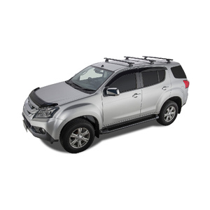 Rhino-Rack Vortex RLT600 Trackmount Black 3 Bar Roof Rack for ISUZU MU-X Gen1 LS-U & LS-M 5DR SUV (01/2013-12/2021) - JA8164