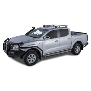 Rhino-Rack Vortex RLT600 Trackmount Black 2 Bar Roof Rack for NISSAN Navara (pre facelift) NP300 Dual Cab 4DR Ute (01/2015-12/2021) - JA8354