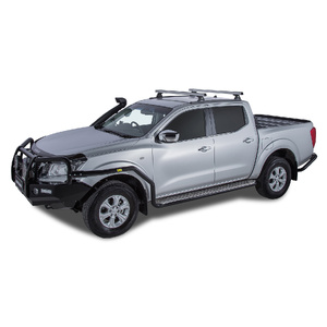 Rhino-Rack Heavy Duty RLT600 Trackmount Silver 2 Bar Roof Rack for NISSAN Navara (pre facelift) NP300 Dual Cab 4DR Ute (01/2015-12/2021) - JA8355