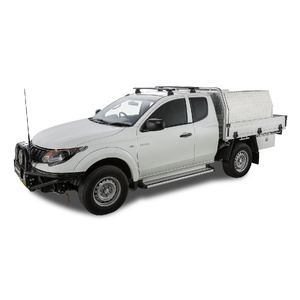 Rhino-Rack Vortex RLT600 Ditch Mount Black 2 Bar Roof Rack for MITSUBISHI Triton Gen5 MQ/MR Extra Cab 2DR Ute (04/2015-Current) - JA8628
