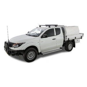 Rhino-Rack JA8630 Heavy Duty RLT600 Ditch Mount Black 2 Bar Roof Rack for MITSUBISHI Triton Gen5 MQ/MR Extra Cab 2DR Ute (04/2015-Current)