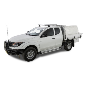 Rhino-Rack Heavy Duty RLT600 Ditch Mount Black 1 Bar Roof Rack (Front) for MITSUBISHI Triton Gen5 MQ/MR Extra Cab 2DR Ute (04/2015-Current) - JA8808