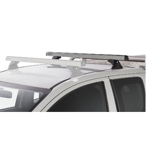 Rhino-Rack Heavy Duty RLT600 Ditch Mount Silver 1 Bar Roof Rack (Rear) for MITSUBISHI Triton Gen5 MQ/MR Extra Cab 2DR Ute (04/2015-Current) - JA8811
