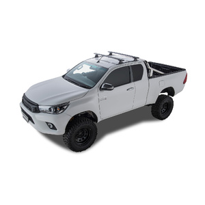 Rhino-Rack Vortex RLT600 Trackmount Black 2 Bar Roof Rack for TOYOTA Hilux Gen 8 Extra Cab 2DR Ute (10/2015-12/2020) - JA9126