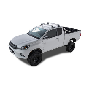Rhino-Rack Heavy Duty RLT600 Trackmount Silver 2 Bar Roof Rack for TOYOTA Hilux Gen 8 Extra Cab 2DR Ute (10/2015-12/2020) - JA9127