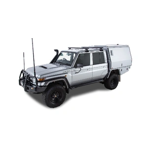 Rhino-Rack JA9219 Heavy Duty RL110 Black 2 Bar Roof Rack for TOYOTA Land Cruiser 79 Series Double Cab 4DR 4WD (01/2007-12/2023)