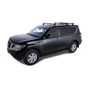 Rhino-Rack Heavy Duty RCH Black 3 Bar Roof Rack for NISSAN Patrol Y62 (Ti) Facelift 5DR 4WD (01/2021-Current) - JA9483