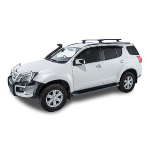Rhino Vortex RCL Black 2 Bar Roof Rack for ISUZU MU-X LS-T  4dr SUV (Roof Rails) 12/13 On