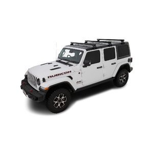 Rhino-Rack Heavy Duty RL110 Black 3 Bar Roof Rack for JEEP Wrangler JL Hard Top 4DR 4WD (04/2019-Current) - JB0105