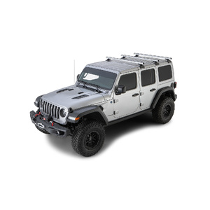 Rhino HD RCL Silver 3 Bar  Backbone Roof Rack for JEEP Wrangler JL 4dr 4WD Hard Top 4/19 On