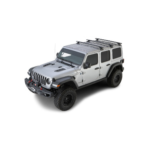 Rhino Vortex RCL Black 3 Bar  Backbone Roof Rack for JEEP Wrangler JL 4dr 4WD Hard Top 4/19 On