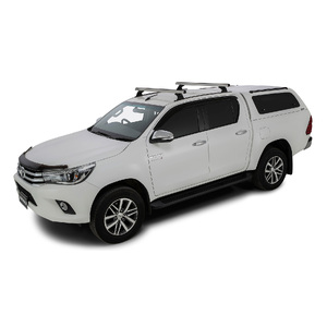 Rhino-Rack Heavy Duty RCH Trackmount Silver 2 Bar Roof Rack for TOYOTA Hilux Gen 8 Double Cab 4DR Ute (10/2015-Current) - JB0951