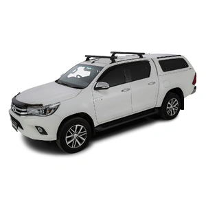 Rhino-Rack JB0952 Heavy Duty RCH Trackmount Black 2 Bar Roof Rack for TOYOTA Hilux Gen 8 Double Cab 4DR Ute (10/2015-12/2025)