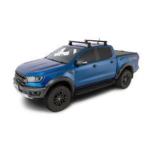 Rhino-Rack Heavy Duty 2500 Black 2 Bar Roof Rack for FORD Ranger Raptor PX3 Double Cab 4DR Ute (01/2018-12/2022) - JB0963