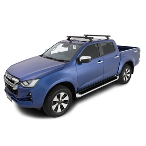 Rhino-Rack JC-00568 Heavy Duty RCH Black 2 Bar Roof Rack for ISUZU D-Max Gen2 TF (LS-U/LS-M/X-Runner) Crew Cab 4DR Ute (01/2012-12/2020)